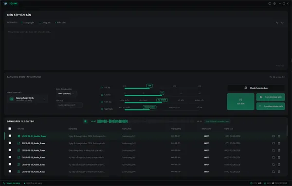 AI Voice Studio Giao diện 3